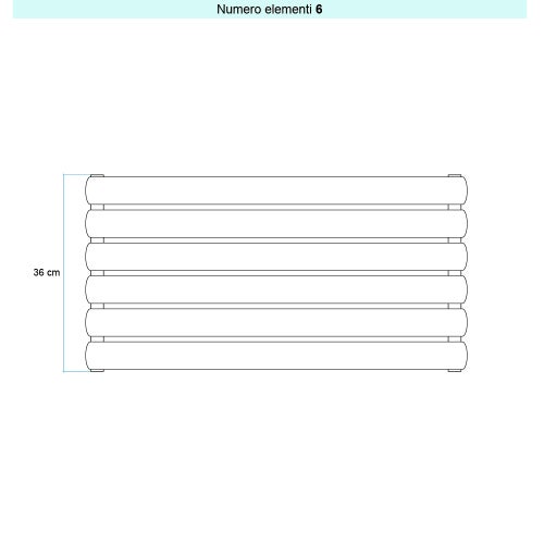 Immagine di Irsap ELLIPSIS_H 2 Radiatore 6 elementi L.102 P.7,6 H.36 cm, colore bianco perla finitura ruvido Cod.16 TL210200616IR01H01
