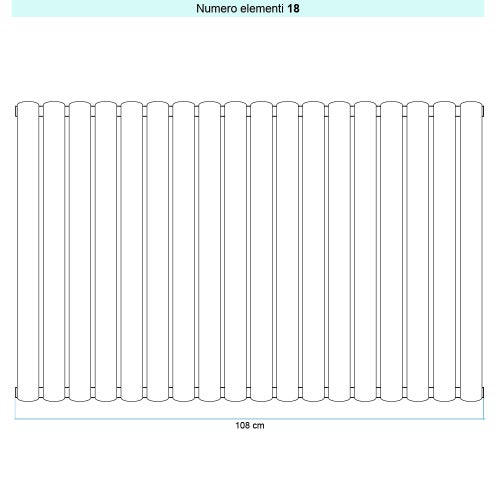 Immagine di Irsap ELLIPSIS_V Radiatore 18 elementi L.108 P.5,3 H.202 cm, colore grigio chiaro finitura opaco Cod.8N TL12020188NIR01A01