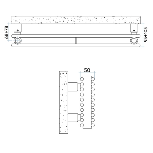 Immagine di Irsap ARPA 12_2 ORIZZONTALE Radiatore 18 elementi L.52 P.5 H.32,8 cm, colore bianco standard finitura lucido Cod.01 A2205201801IR01H01