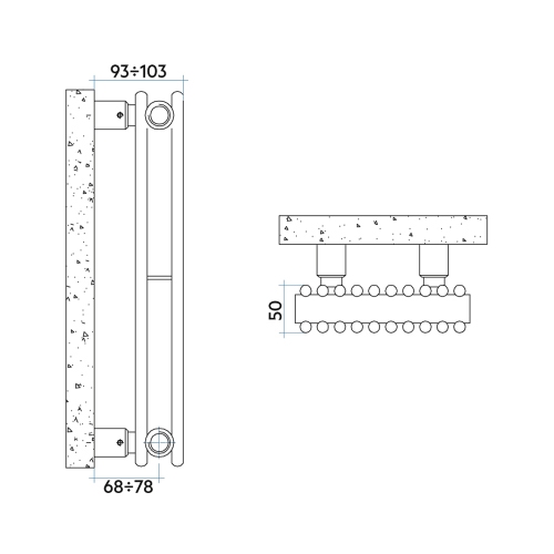 Immagine di Irsap ARPA 12_2 VERTICALE Radiatore 44 elementi L.79,6 P.5 H.67 cm, colore bianco standard finitura lucido Cod.01 A2206704401IR01A01