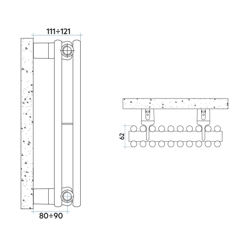 Immagine di Irsap ARPA 18_2 VERTICALE Radiatore 20 elementi L.54,1 P.6,2 H.222 cm, colore bianco perla finitura ruvido Cod.16 A2822202016IR01A01