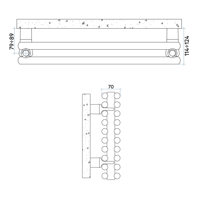 Immagine di Irsap ARPA 23_2 ORIZZONTALE Radiatore 6 elementi L.52 P.7 H.19,8 cm, colore bianco standard finitura lucido Cod.01 SI205200601IR01H01