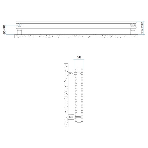 Immagine di Irsap ELLIPSIS 30_H 2 Radiatore 4 elementi L.86 P.5,8 H.16 cm, colore bianco standard finitura lucido Cod.01 HE208600401IR01H01