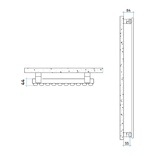 Immagine di Irsap ELLIPSIS 30_V Radiatore 4 elementi L.16 P.4,4 H.53 cm, colore bianco standard finitura lucido Cod.01 HE105300401IR01A01