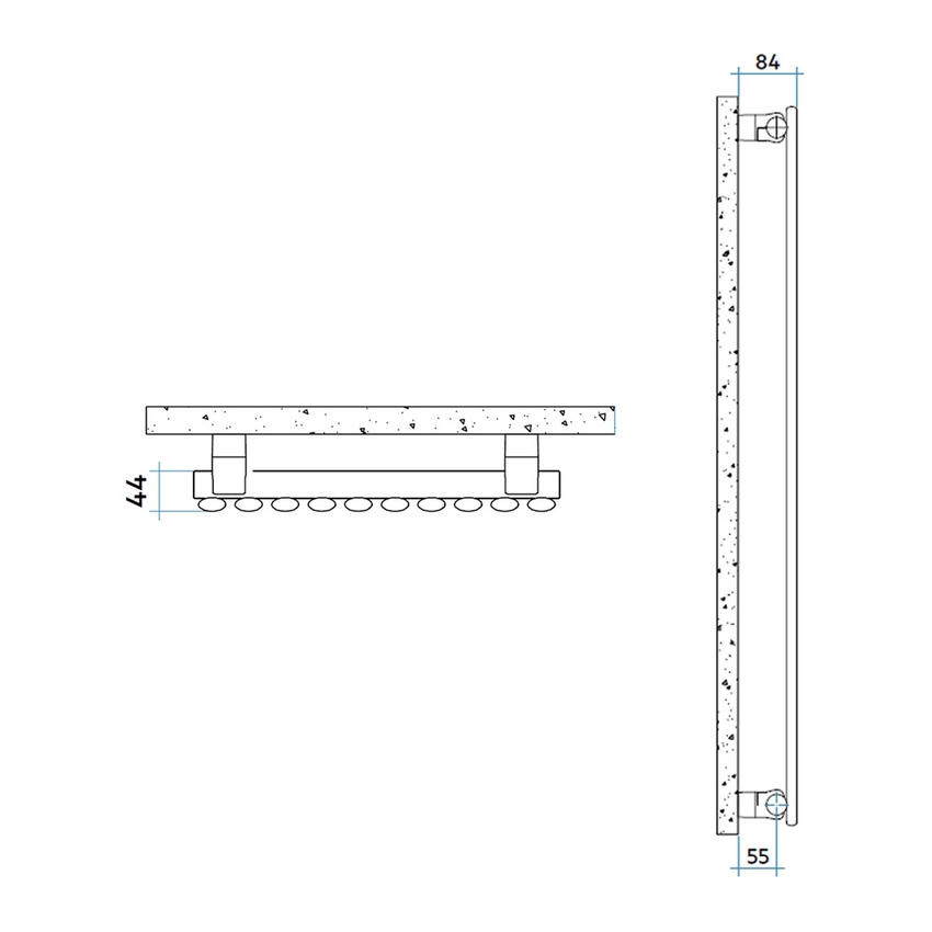 Immagine di Irsap ELLIPSIS 30_V Radiatore 4 elementi L.16 P.4,4 H.53 cm, colore bianco standard finitura lucido Cod.01 HE105300401IR01A01