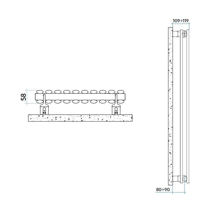 Immagine di Irsap ELLIPSIS 30_V 2 Radiatore 32 elementi L.128 P.5,8 H.153 cm, colore bianco standard finitura lucido Cod.01 HE215303201IR01A01