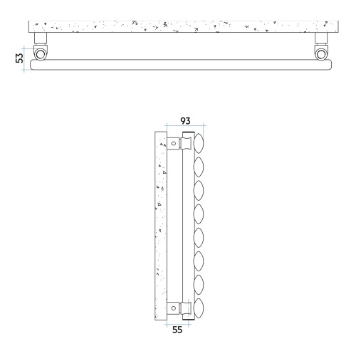 Immagine di Irsap ELLIPSIS_H Radiatore 12 elementi L.152 P.5,3 H.72 cm, colore bianco standard finitura lucido Cod.01 TL115201201IR01H01