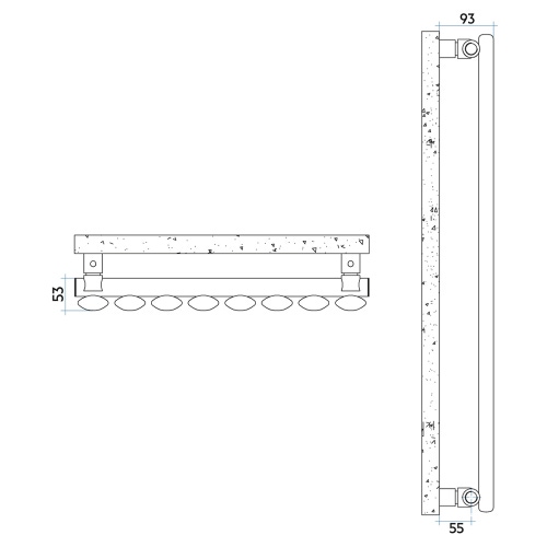 Immagine di Irsap ELLIPSIS_V Radiatore 4 elementi L.24 P.5,3 H.52 cm, colore bianco standard finitura lucido Cod.01 TL105200401IR01A01