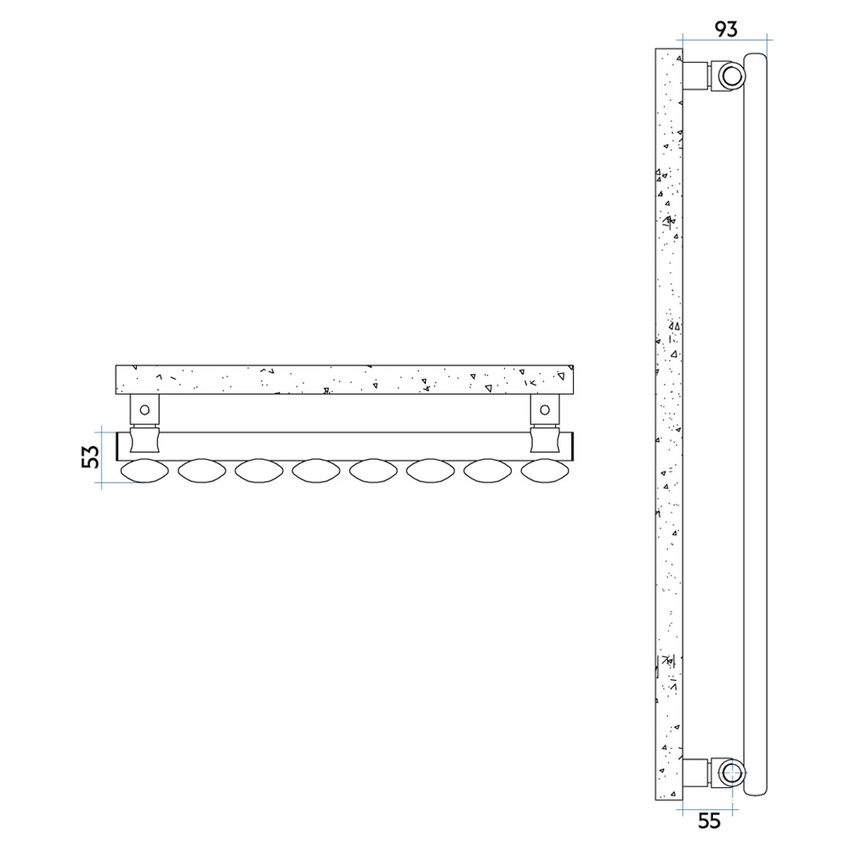 Immagine di Irsap ELLIPSIS_V Radiatore 8 elementi L.48 P.5,3 H.202 cm, colore bianco edelweiss finitura lucido Cod.34 TL120200834IR01A01