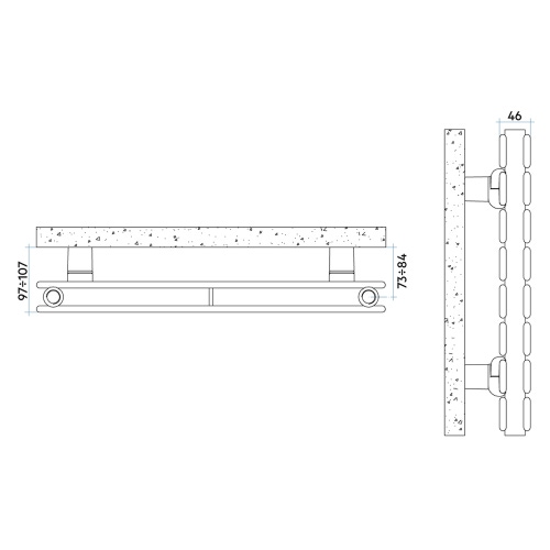Immagine di Irsap PIANO 2 ORIZZONTALE Radiatore 8 elementi L.92 P.4,6 H.45,6 cm, colore quartz 2 finitura ruvido Cod.2C PI20920082CIR01H01
