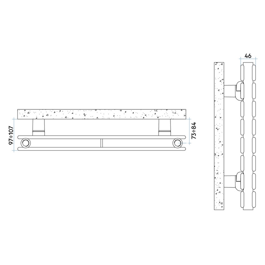 Immagine di Irsap PIANO 2 ORIZZONTALE Radiatore 24 elementi L.152 P.4,6 H.135,2 cm, colore bianco standard finitura lucido Cod.01 PI215202401IR01H01