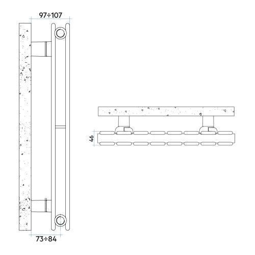 Immagine di Irsap PIANO 2 VERTICALE Radiatore 16 elementi L.90,4 P.4,6 H.182 cm, colore grigio titanio metallizzato finitura lucido Cod.L3 PI2182016L3IR01A01