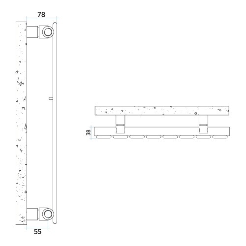 Immagine di Irsap PIANO VERTICALE Radiatore 6 elementi L.34,4 P.3,8 H.122 cm, colore grigio manhattan finitura lucido Cod.03 PI112200603IR01A01
