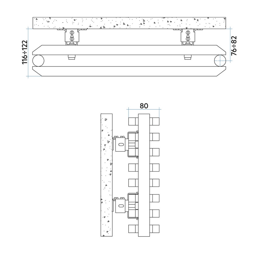 Immagine di Irsap SAX 2 ORIZZONTALE Radiatore 12 elementi L.83 P.8 H.48 cm, colore bianco perla finitura ruvido Cod.16 SX208301216IR01H01