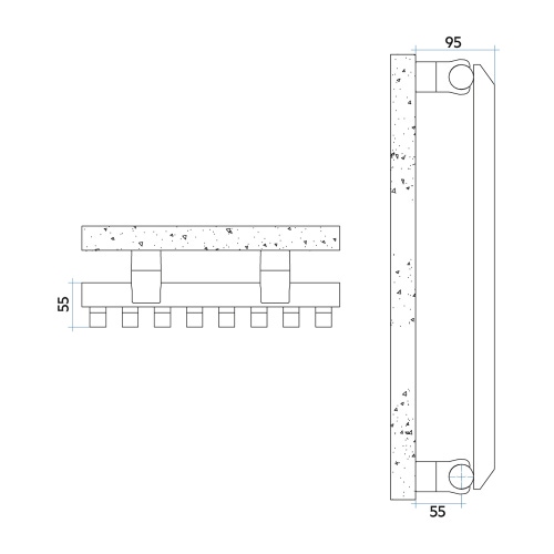 Immagine di Irsap SAX VERTICALE Radiatore 6 elementi L.24 P.5,5 H.120 cm, colore bianco standard finitura lucido Cod.01 SX112000601IR01A01