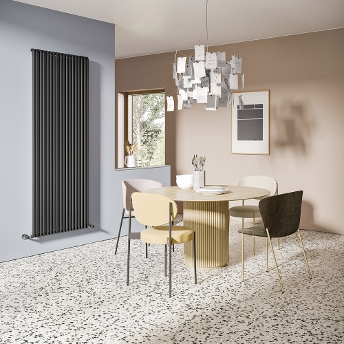 Immagine di Irsap SAX VERTICALE Radiatore 6 elementi L.24 P.5,5 H.120 cm, colore bianco standard finitura lucido Cod.01 SX112000601IR01A01