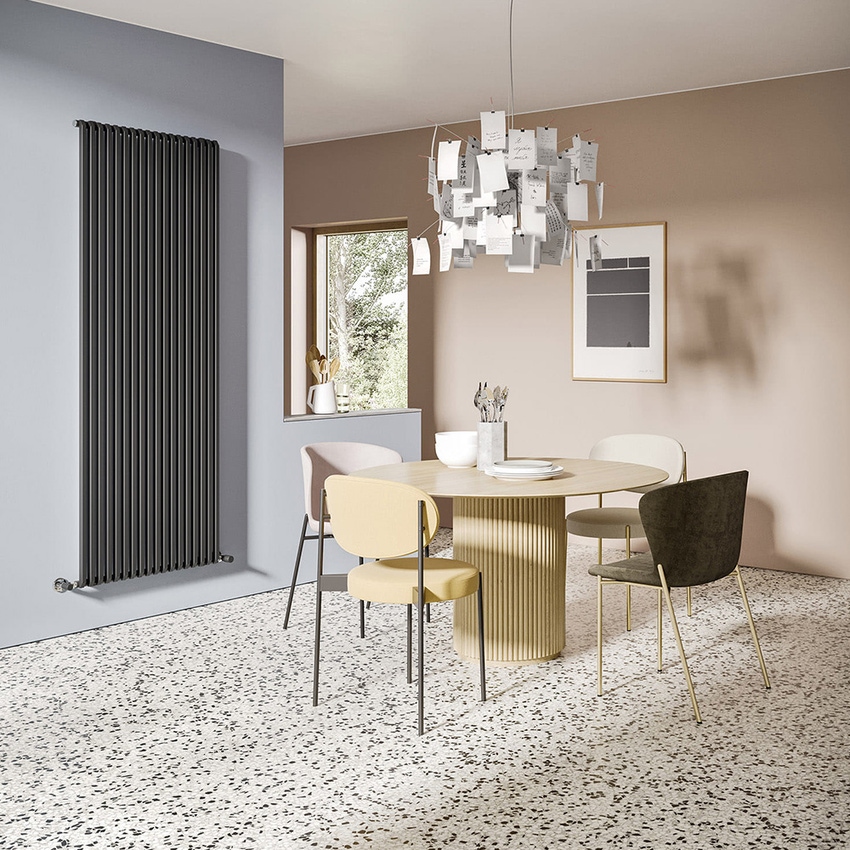 Immagine di Irsap SAX VERTICALE Radiatore 10 elementi L.40 P.5,5 H.120 cm, colore quartz 2 finitura ruvido Cod.2C SX11200102CIR01A01