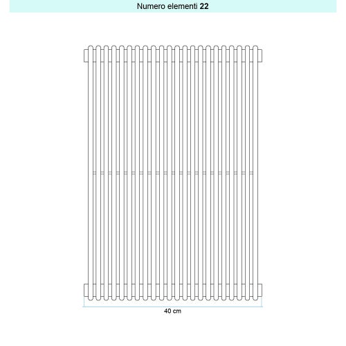 Immagine di Irsap ARPA12 VERTICALE Radiatore 22 elementi H.67 L.40 P.4 cm, colore bianco standard finitura lucido Cod.01 A1206702201IR01A01