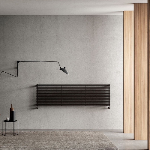 Immagine di Irsap ARPA12 ORIZZONTALE Radiatore 14 elementi H.25,6 L.87 P.4 cm, colore nero finitura opaco Cod.K1 A12087014K1IR01H