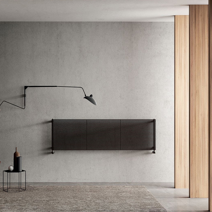 Immagine di Irsap ARPA12 ORIZZONTALE Radiatore 14 elementi H.25,6 L.87 P.4 cm, colore nero finitura opaco Cod.K1 A12087014K1IR01H