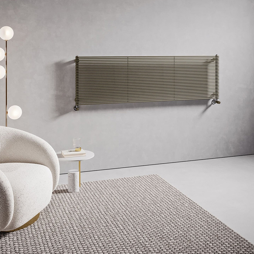 Immagine di Irsap ARPA12 ORIZZONTALE Radiatore 14 elementi H.25,6 L.87 P.4 cm, colore nero finitura opaco Cod.K1 A12087014K1IR01H