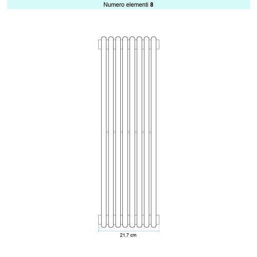 Immagine di Irsap ARPA18 VERTICALE Radiatore 8 elementi H.55 L.21,7 P.4,6 cm, colore bianco standard finitura lucido Cod.01 A18055004801IR01A01