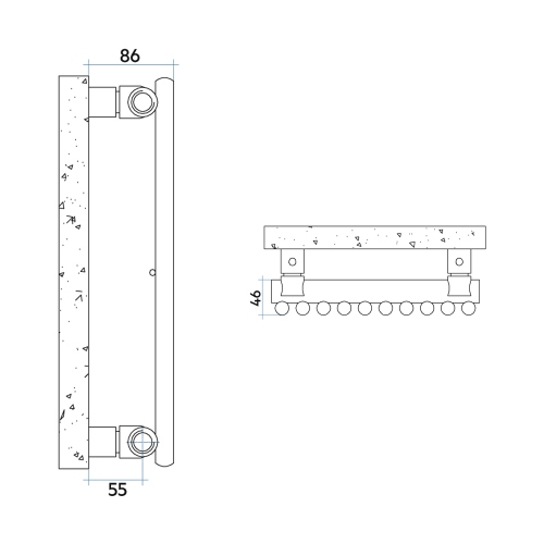 Immagine di Irsap ARPA18 VERTICALE Radiatore 6 elementi H.202 L.16,3 P.4,6 cm, colore nero finitura opaco Cod.K1 A18202006K1IR01A