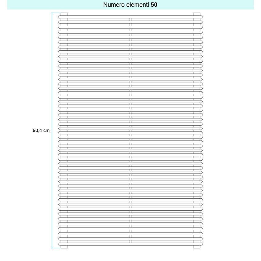 Immagine di Irsap ARPA12_2 ORIZZONTALE Radiatore  50 elementi H.90,4 L.202 P.5 cm, colore nero satinato finitura ruvido Cod.30 A2220205030IR01H
