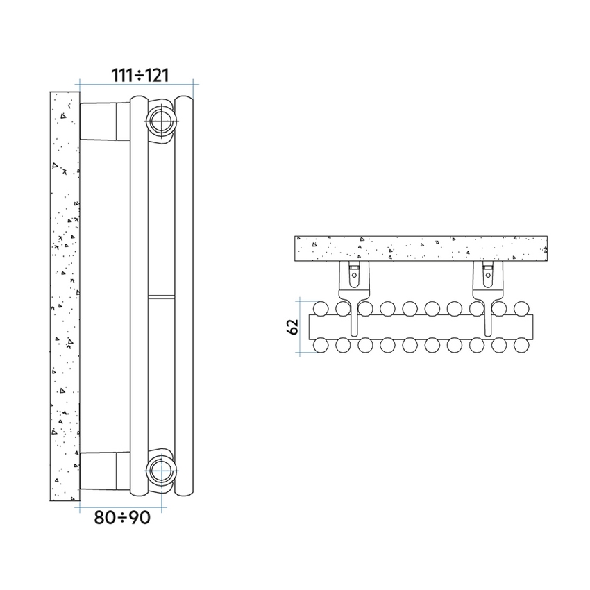 Immagine di Irsap ARPA18_2 VERTICALE Radiatore 26 elementi, H.182 L.70,3 P.6,2 cm, colore bruno tabacco finitura ruvido Cod.1B A281820261BIR01A