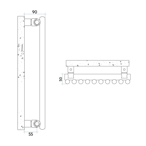 Immagine di Irsap ARPA23 VERTICALE Radiatore 4 elementi, H.70 L.13 P.5 cm, colore nero finitura opaco Cod.K1 SI1070004K1IR01A
