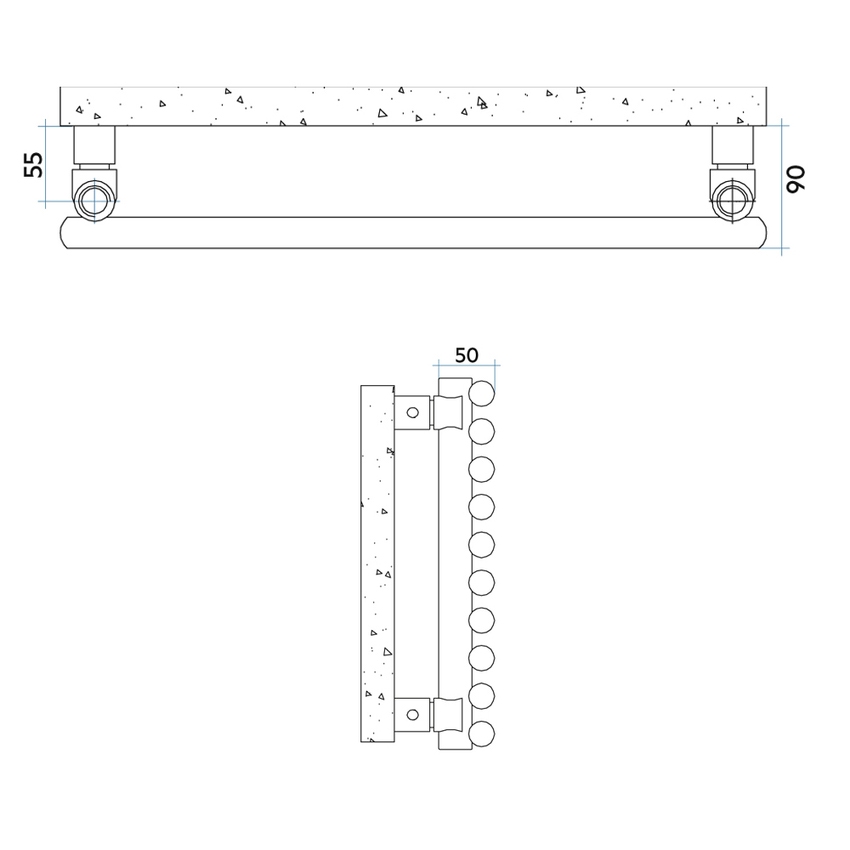Immagine di Irsap ARPA23 ORIZZONTALE Radiatore 10 elementi, H.33,4 L.87 P.5 cm, colore nero finitura opaco Cod.K1 SI1087010K1IR01H