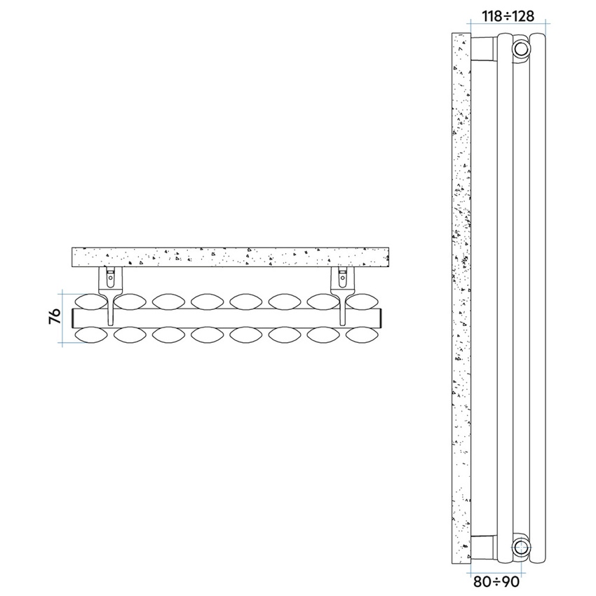 Immagine di Irsap ELLIPSIS_V 2 radiatore verticale 6 elementi H.202 L.36 P.7,6 cm, colore bianco standard finitura lucido Cod.01 TL2020200601IR01A