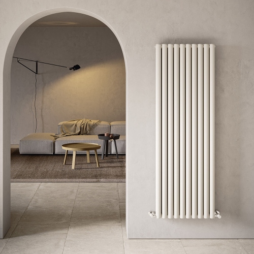 Immagine di Irsap ELLIPSIS_V 2 radiatore verticale per sostituzione A, 6 elementi H.70 L.36 P.7,6 cm, colore bianco perla finitura ruvido Cod.16 TL207000616IR01A