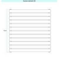Immagine di Irsap ELLIPSIS_H 2 radiatore orizzontale 12 elementi H.152 L.72 P.7,6 cm, colore grigio antracite finitura opaco Cod.6V TL215201219IR6VH