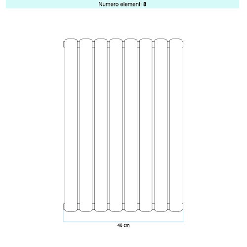 Immagine di Irsap ELLIPSIS_V 2 radiatore verticale per sostituzione S, 8 elementi H.92 L.48 P.7,6 cm, colore grigio antracite finitura opaco Cod.6V TL29200086VIR01A