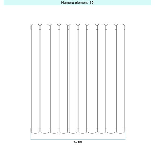 Immagine di Irsap ELLIPSIS_V 2 radiatore verticale 10 elementi H.202 L.60 P.7,6 cm, colore grigio antracite finitura opaco Cod.6V TL22020106VIR01A