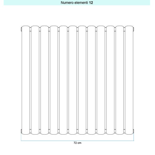 Immagine di Irsap ELLIPSIS_V 2 radiatore verticale 12 elementi H.182 L.72 P.7,6 cm, colore grigio antracite finitura opaco Cod.6V TL21820126VIR01A