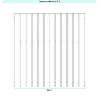Immagine di Irsap PIANO radiatore verticale 12 elementi H.52 L.68 P.3,8 cm, colore sablè finitura ruvido Cod.Y4 PI1052012Y4IR01A