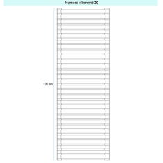 Immagine di Irsap SAX2 ORIZZONTALE Radiatore 30 elementi, H.120 L.53 P.8 cm, colore bianco standard finitura lucido Cod.01 SX205303001IR01H01