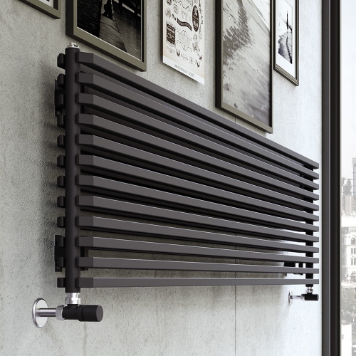 Immagine di Irsap SAX2 ORIZZONTALE Radiatore 6 elementi, H.24 L.63 P.8 cm, colore bianco standard finitura lucido Cod.01 SX206300601IR01H01