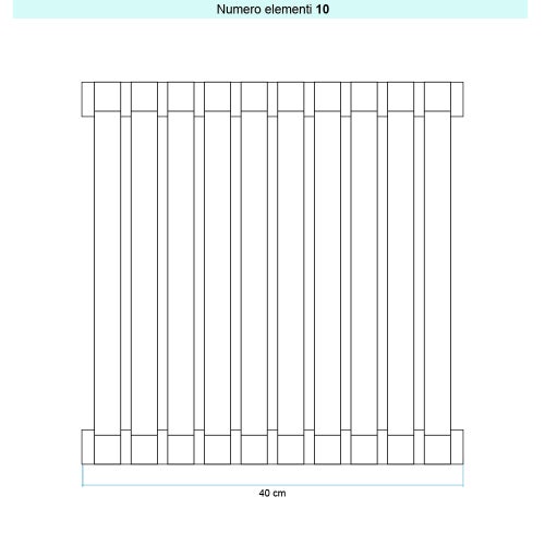 Immagine di Irsap SAX2 VERTICALE Radiatore 10 elementi H.50 L.40 P.8 cm, colore bianco standard finitura lucido Cod.01 SX205001001IR01A01