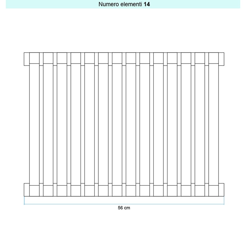 Immagine di Irsap SAX VERTICALE Radiatore 14 elementi, H.90 L.56 P.5,5 cm, colore avorio finitura lucido Cod.02 SX109001402IR01A