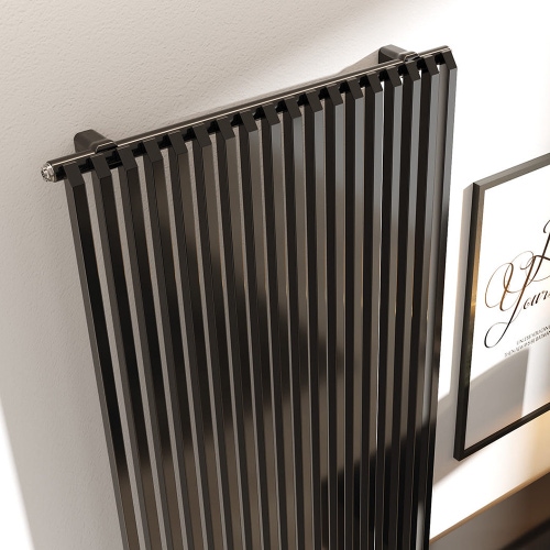 Immagine di Irsap SAX VERTICALE Radiatore 6 elementi, H.150 L.24 P.5,5 cm, colore nero finitura opaco Cod.K1 SX1150006K1IR01A