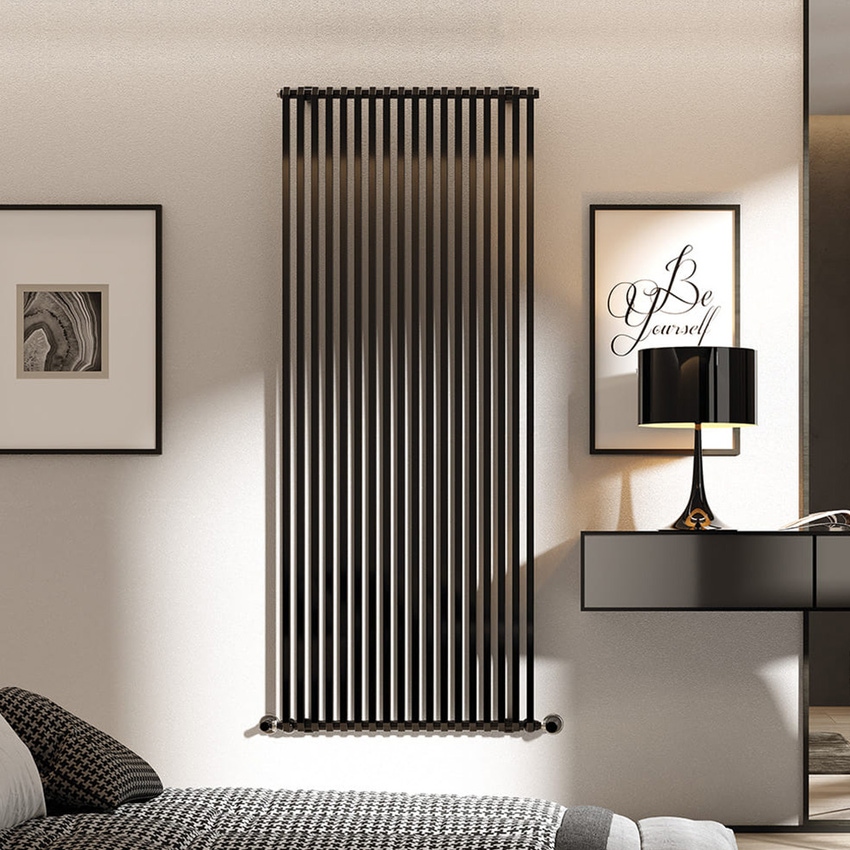 Immagine di Irsap SAX VERTICALE Radiatore 6 elementi, H.150 L.24 P.5,5 cm, colore nero finitura opaco Cod.K1 SX1150006K1IR01A