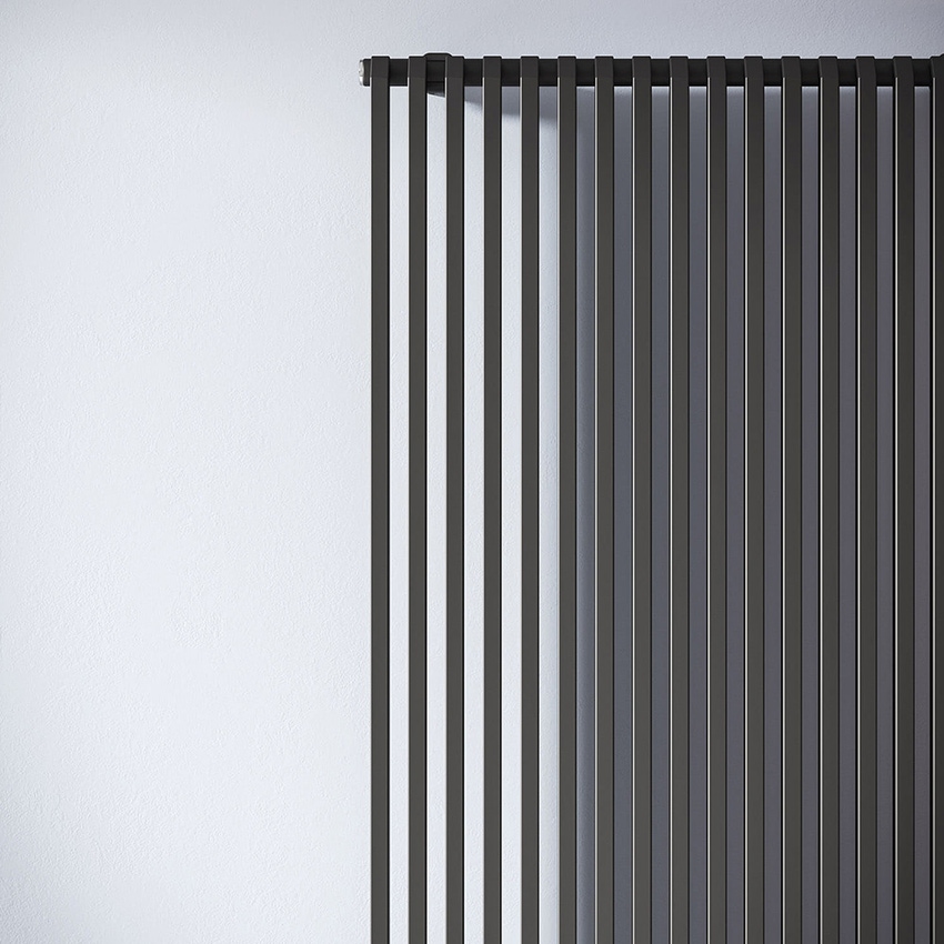 Immagine di Irsap SAX VERTICALE Radiatore 6 elementi, H.150 L.24 P.5,5 cm, colore nero finitura opaco Cod.K1 SX1150006K1IR01A