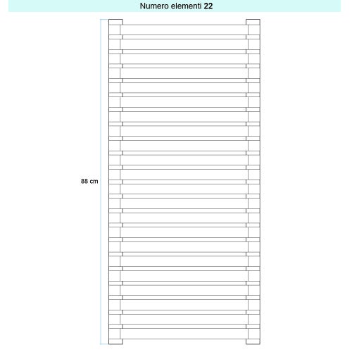 Immagine di Irsap SAX ORIZZONTALE Radiatore 22 elementi, H.88 L.83 P.5,5 cm, colore bianco standard finitura lucido Cod.01 SX108302201IR01H01