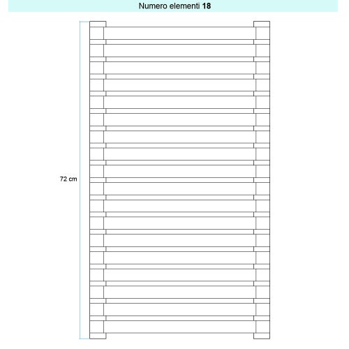 Immagine di Irsap SAX ORIZZONTALE Radiatore 18 elementi, H.72 L.85 P.5,5 cm, colore bianco standard finitura lucido Cod.01 SX108501801IR01H01