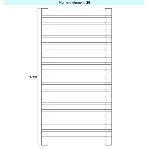Immagine di Irsap SAX ORIZZONTALE Radiatore 20 elementi, H.80 L.85 P.5,5 cm, colore bianco standard finitura lucido Cod.01 SX108502001IR01H01