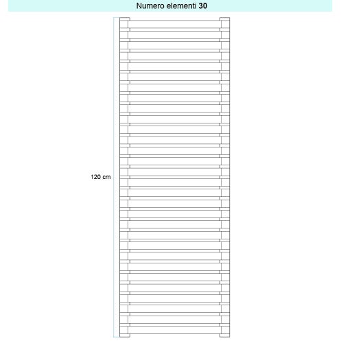 Immagine di Irsap SAX ORIZZONTALE Radiatore 30 elementi, H.120 L.90 P.5,5 cm, colore bianco standard finitura lucido Cod.01 SX109003001IR01H01