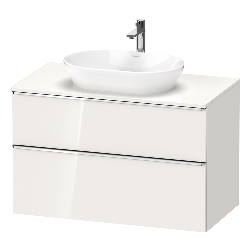 Immagine di Duravit D-NEO base sottolavabo sospesa L.100 cm, con 1 cassetto e 1 elemento estraibile, cassetto superiore con scasso per il sifone e coprisifone, 1 consolle con un taglio per lavabo, colore bianco finitura lucido DE4968010220000